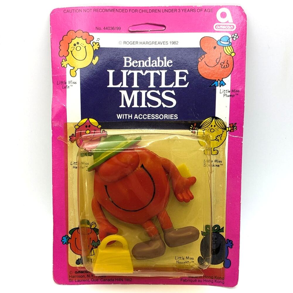 RARE Vintage 1980s Toy Bendable Little Miss Scatterbrain Figurine with Accessory